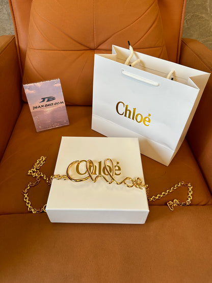 Cinto de Corrente Dourado Chloé Alphabet Script