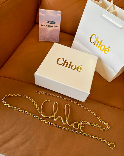 Cinto de Corrente Dourado Chloé Alphabet Script