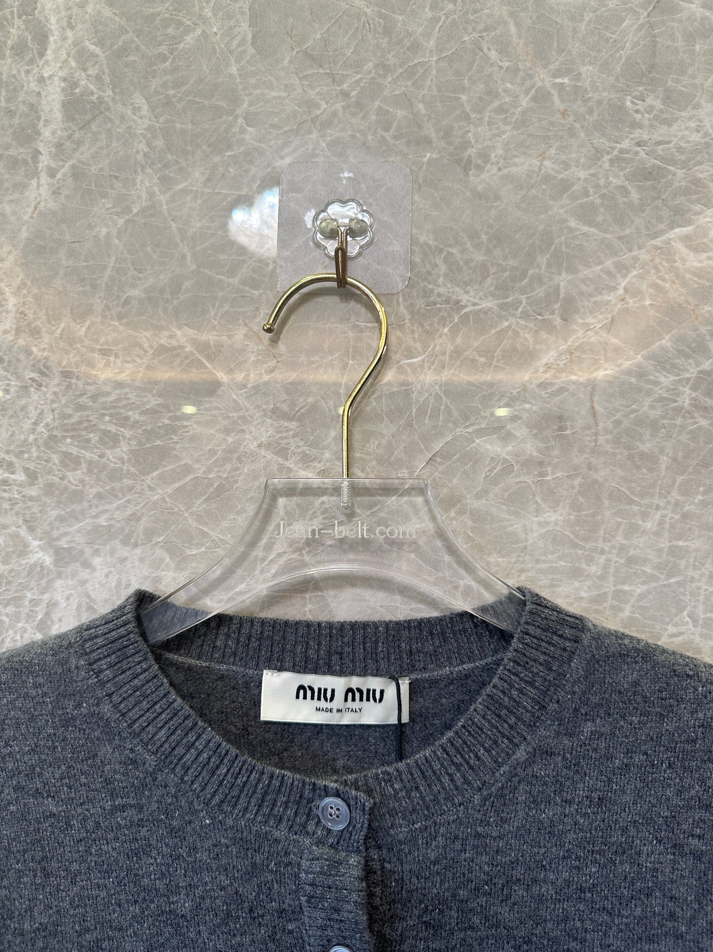 Camisola de Caxemira com Botões Miu Miu em Cinzento Carvão