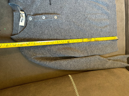 Camisola de Caxemira com Botões Miu Miu em Cinzento Carvão