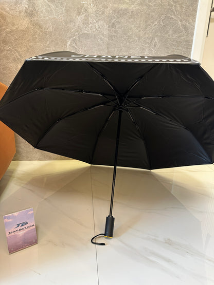 Chanel Folding Umbrella – Black & Gold Chain Motif