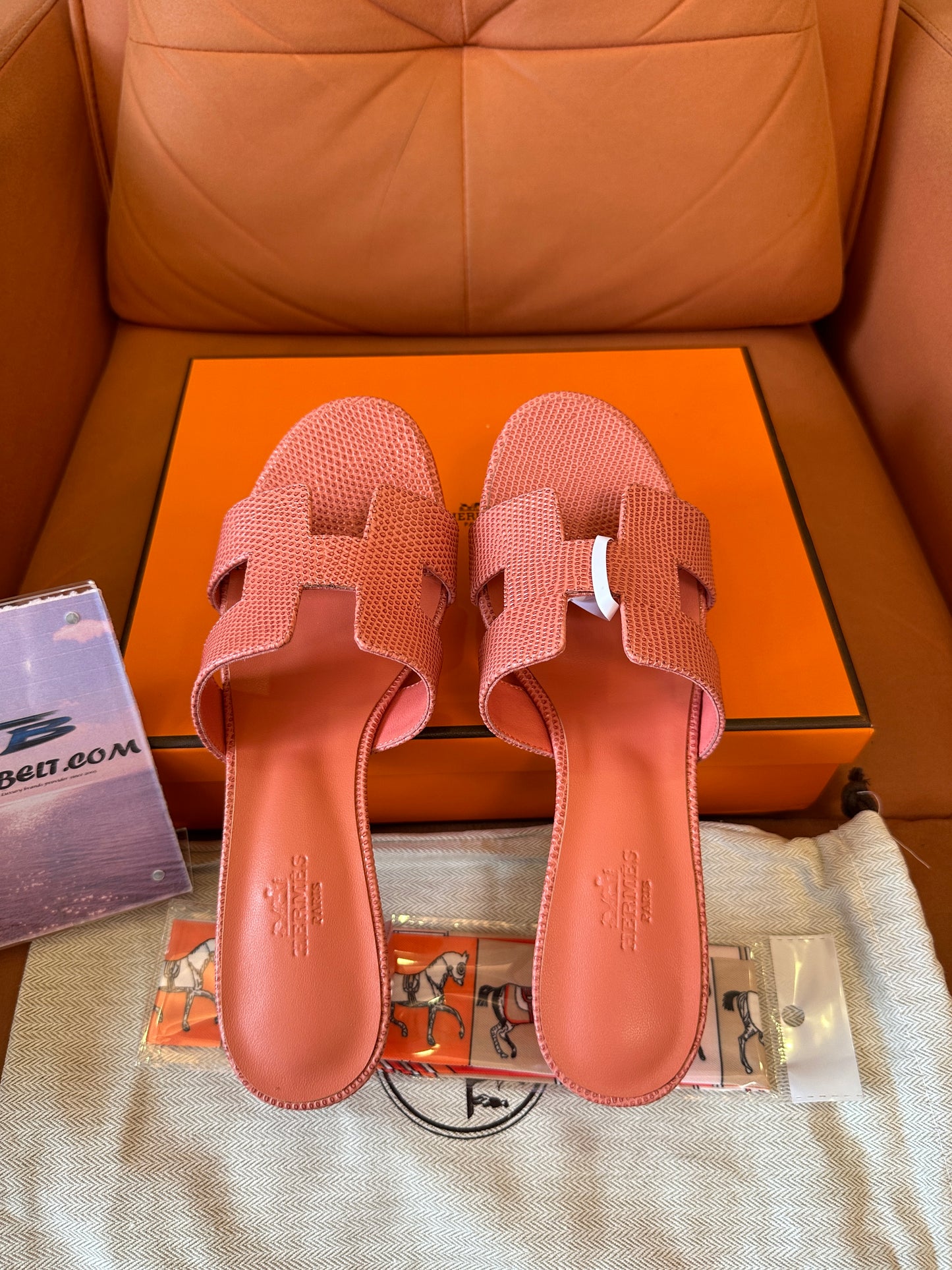 Hermès Epsom Leather Heeled Sandals in Rose Pink