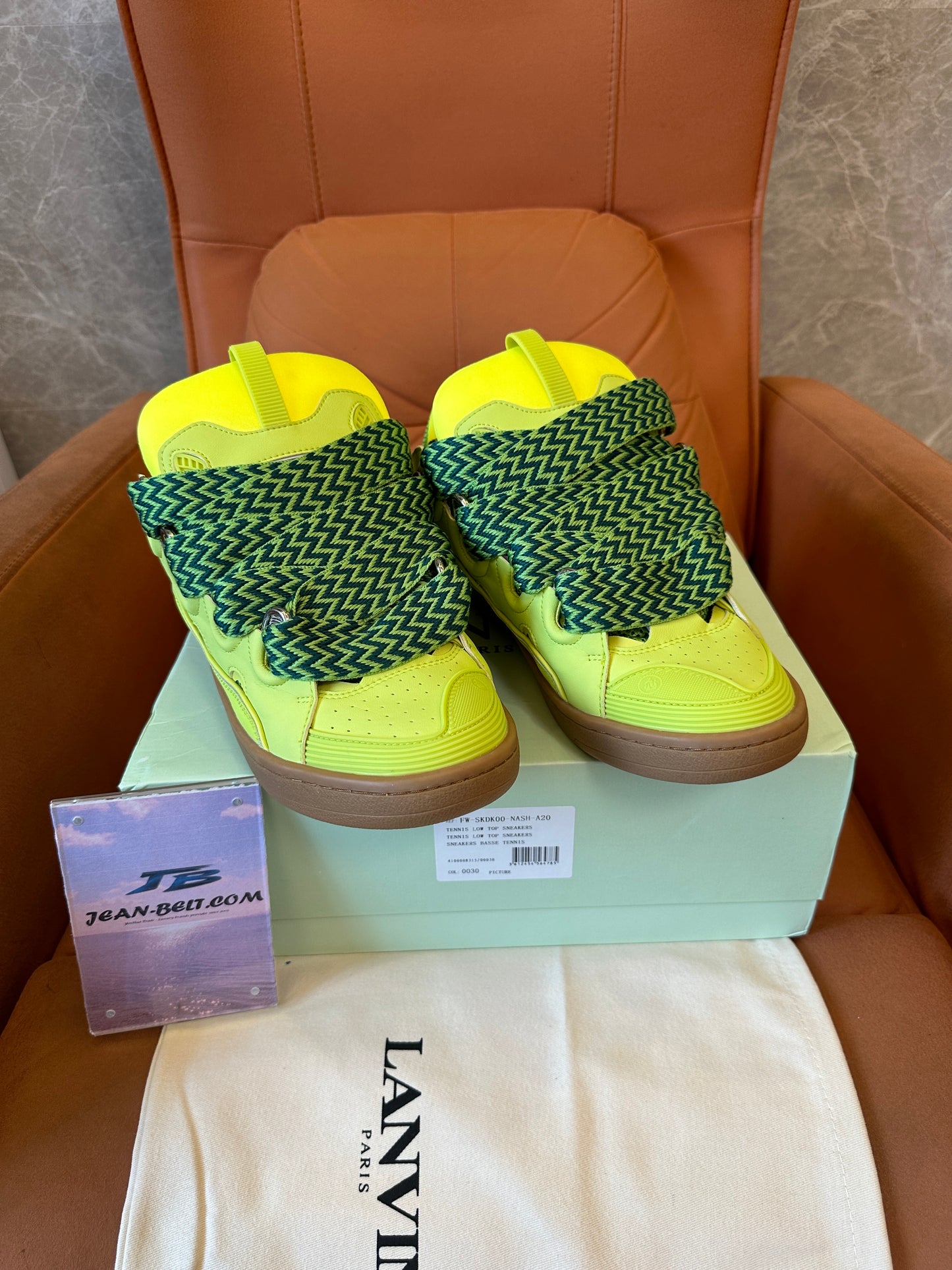 Lanvin Curb Sneakers FM-SKRK00-NASH-A20 in Neon Yellow and Green