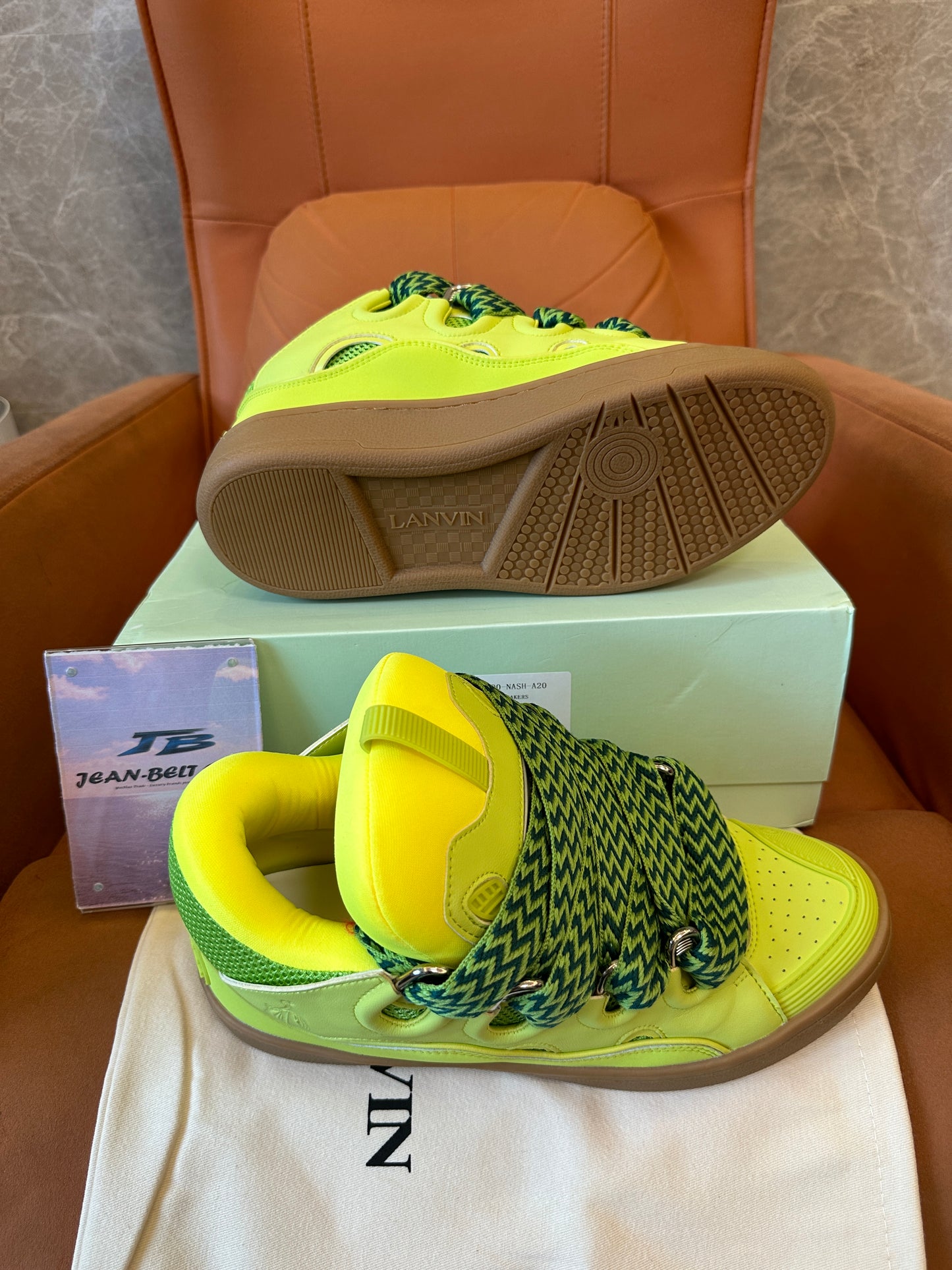 Lanvin Curb Sneakers FM-SKRK00-NASH-A20 in Neon Yellow and Green