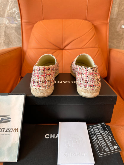 Alpercatas Chanel em Tweed com Logótipo CC