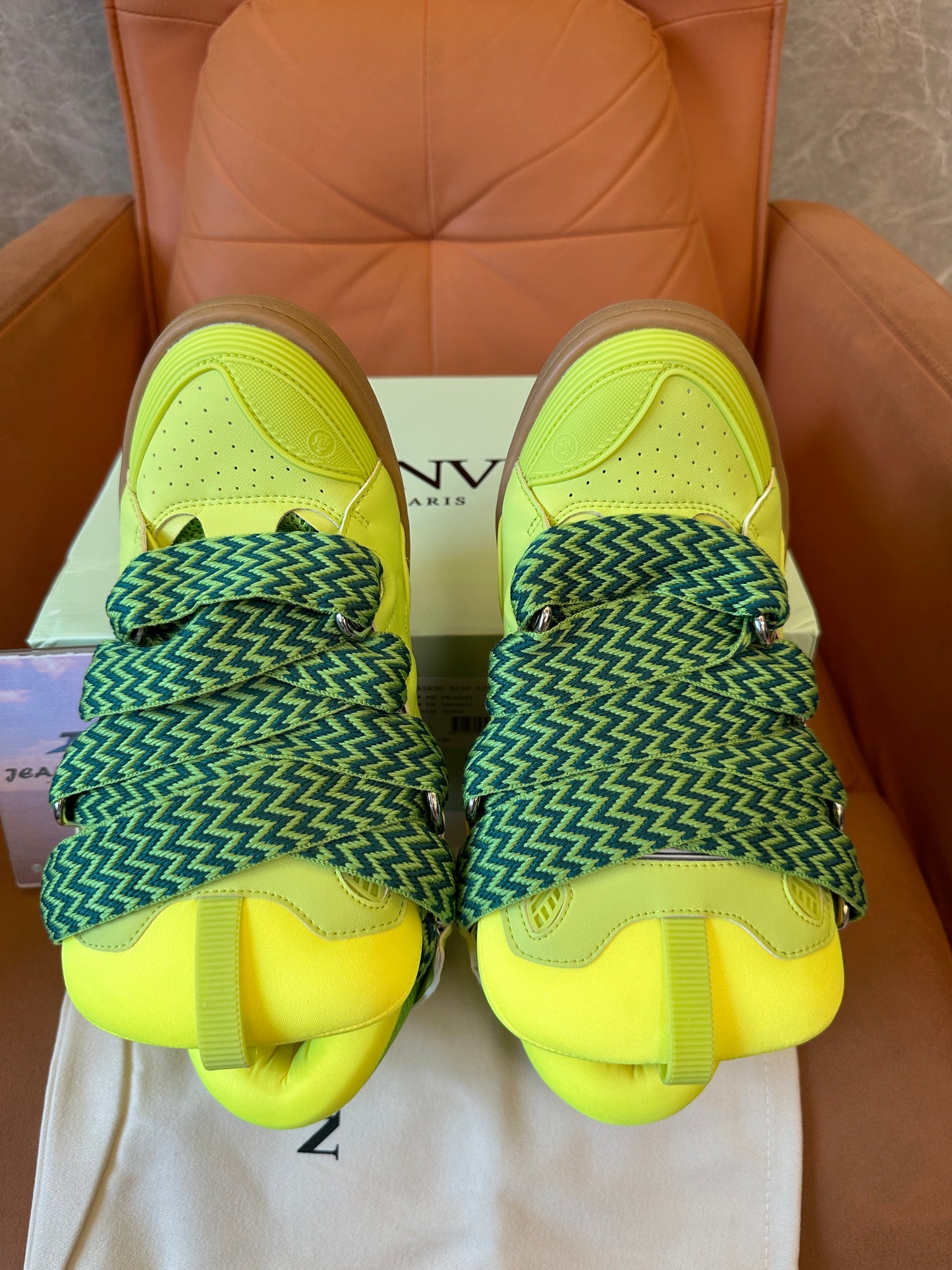 Lanvin Curb Sneakers FM-SKRK00-NASH-A20 in Neon Yellow and Green