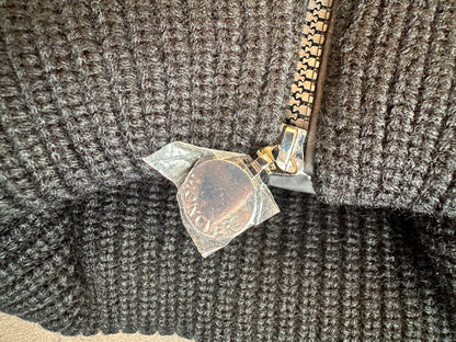 Moncler Down Jacket with Knit Sleeves and High Collar in Black