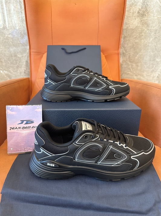 Dior B30 Low-Top Sneakers– Black Mesh & Technical Fabric