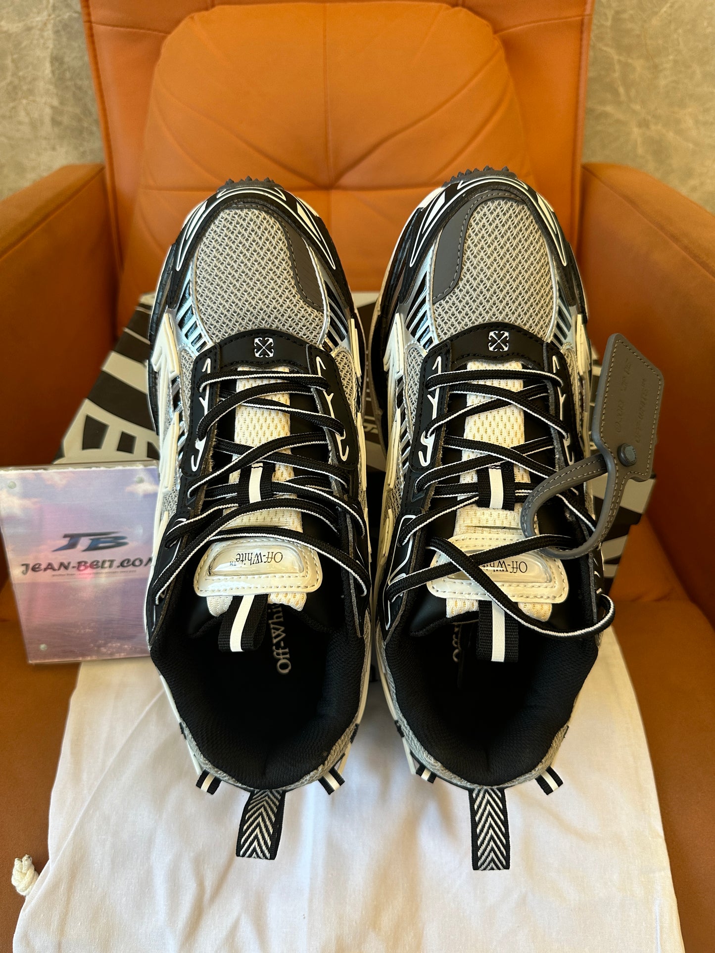 Off-White ODSY-1000 Sneakers – Black & White Mesh