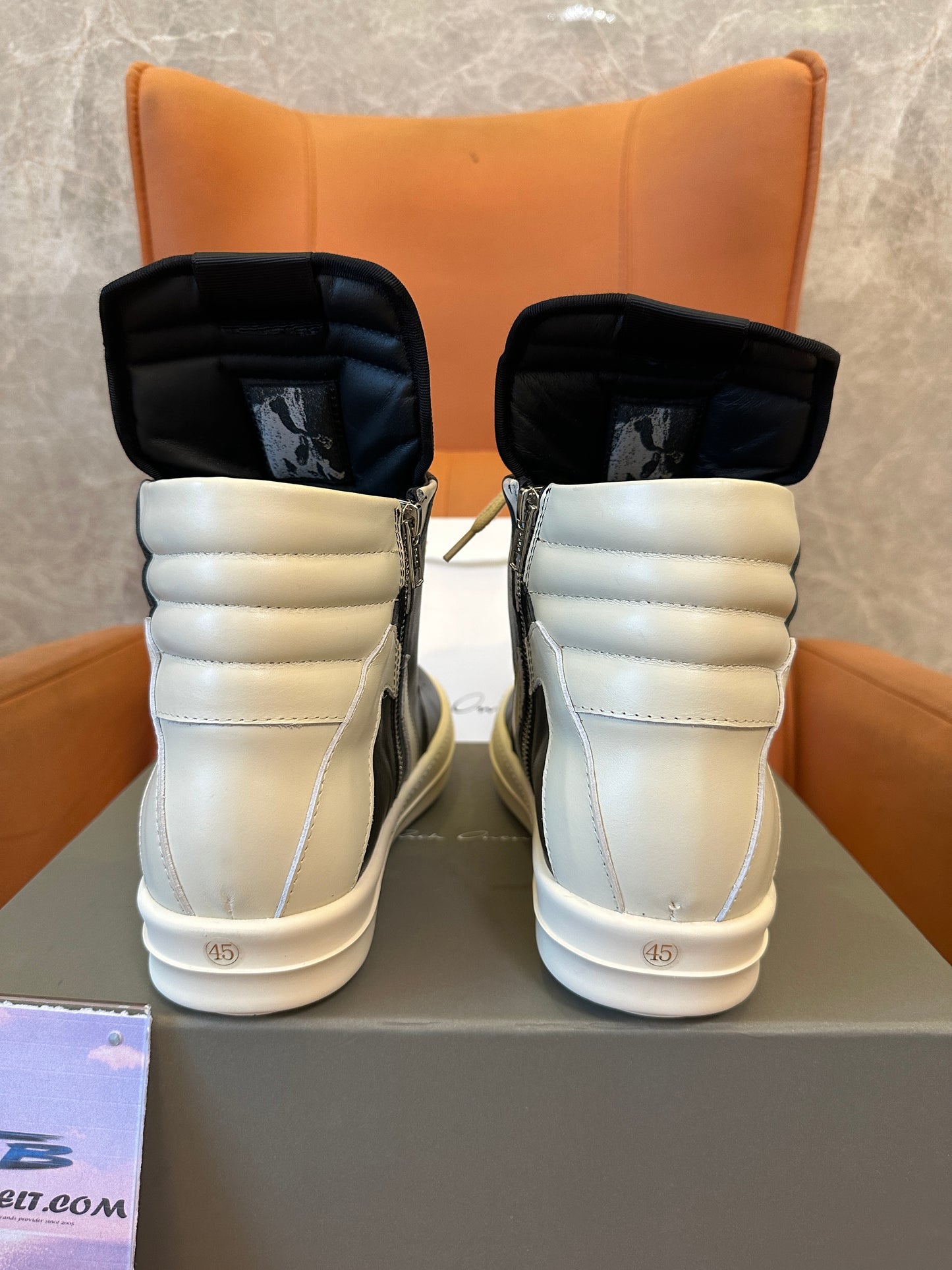 Rick Owens Geobasket Black White Sneakers