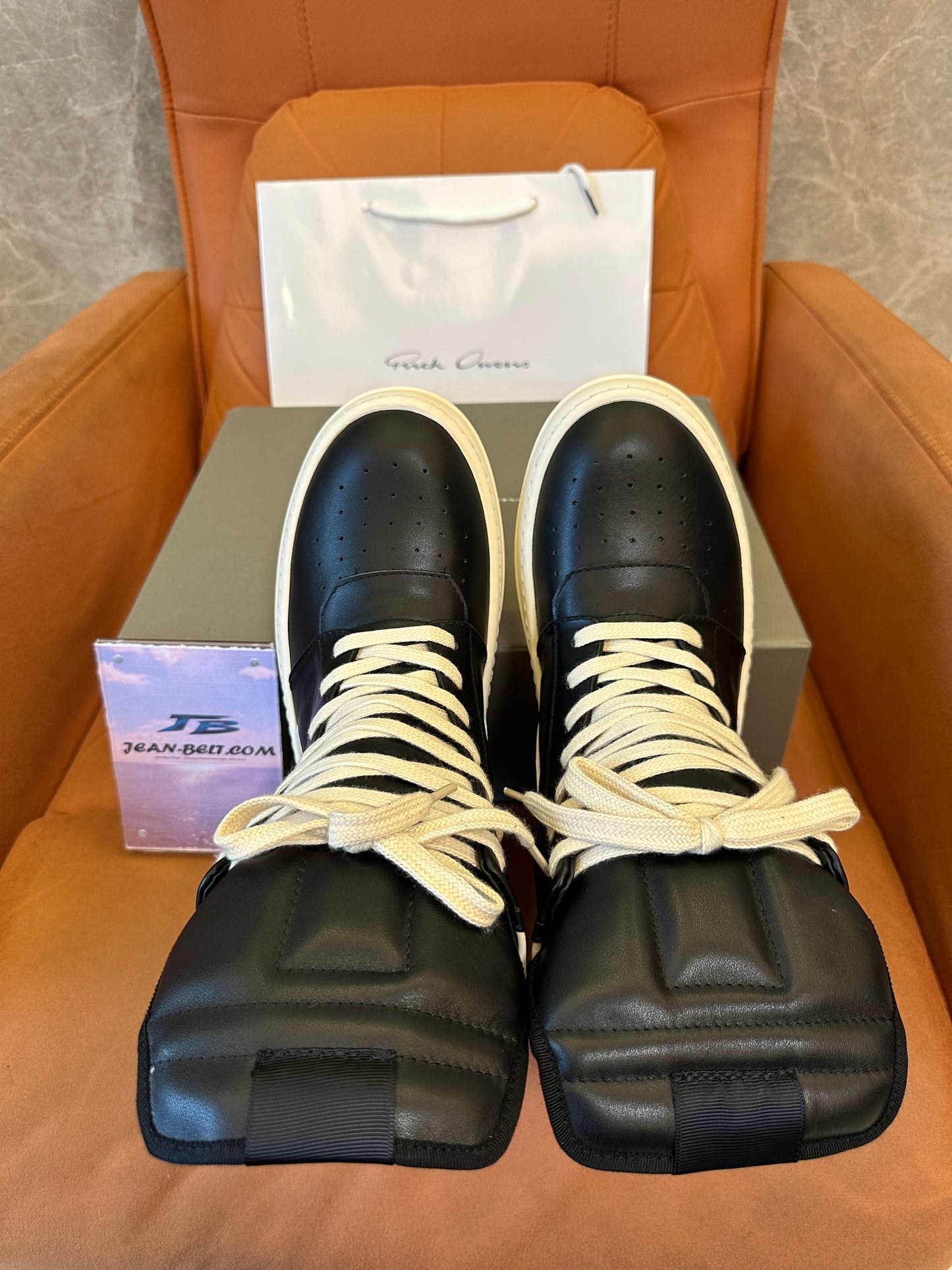Rick Owens Geobasket Black White Sneakers
