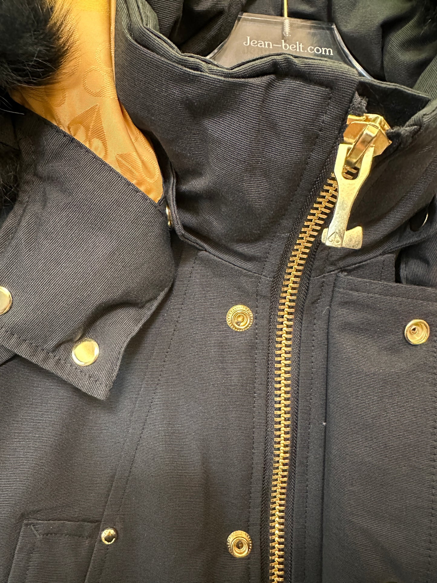 Moncler Fur Hood Black Down Jacket