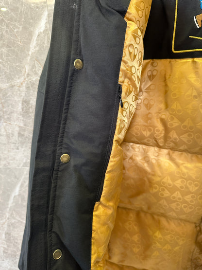 Moncler Fur Hood Black Down Jacket