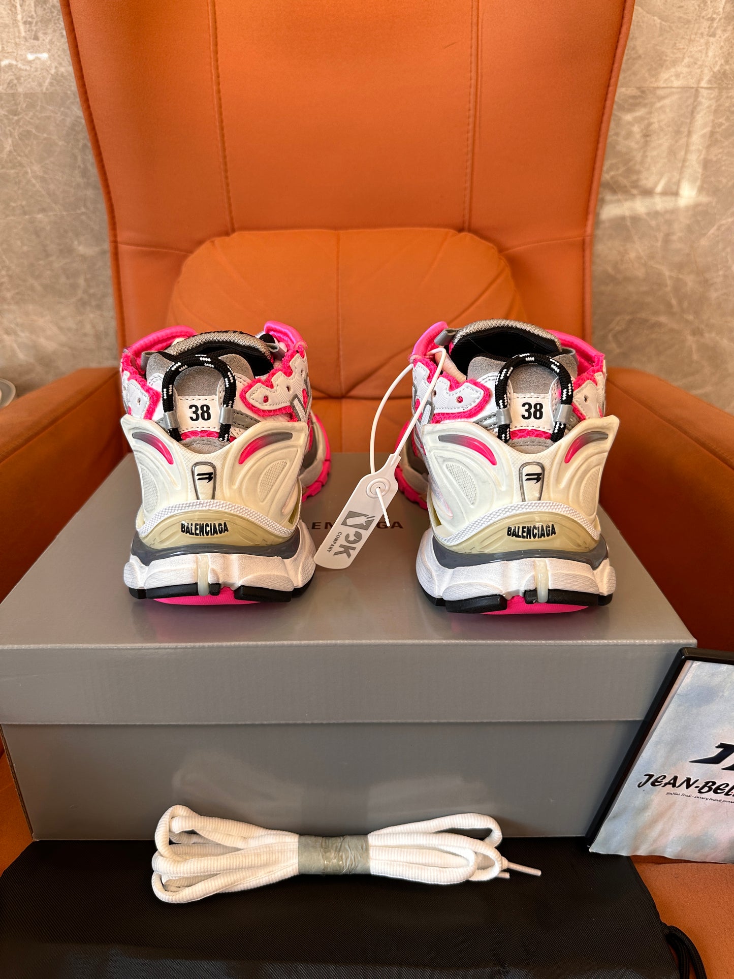 Balenciaga Triple S Sneakers - Pink, White, and Silver Mesh and Leather