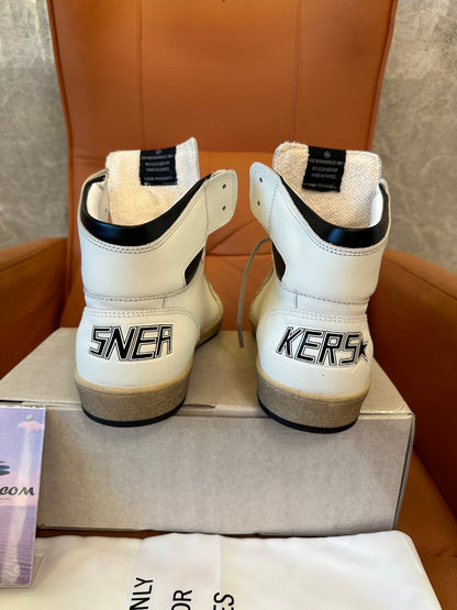 Golden Goose Sky-Star White Black High-Top Sneakers