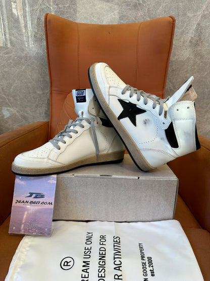 Golden Goose Sky-Star White Black High-Top Sneakers