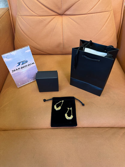 Bottega Veneta Gold Gemstone Cluster Earrings