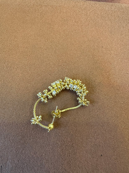 Bottega Veneta Gold Gemstone Cluster Earrings