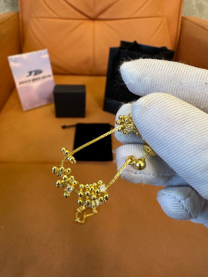 Bottega Veneta Gold Gemstone Cluster Earrings