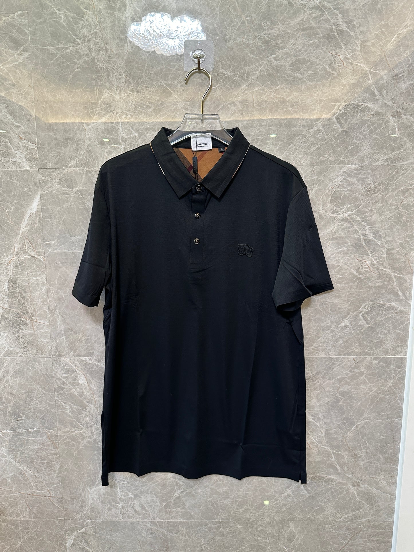 Burberry Men’s Black Short-Sleeve Polo Shirt