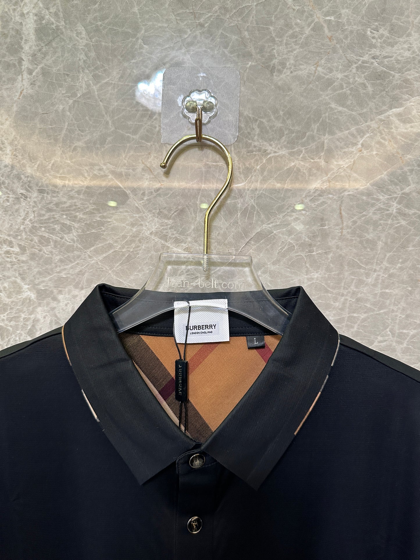 Burberry Men’s Black Short-Sleeve Polo Shirt
