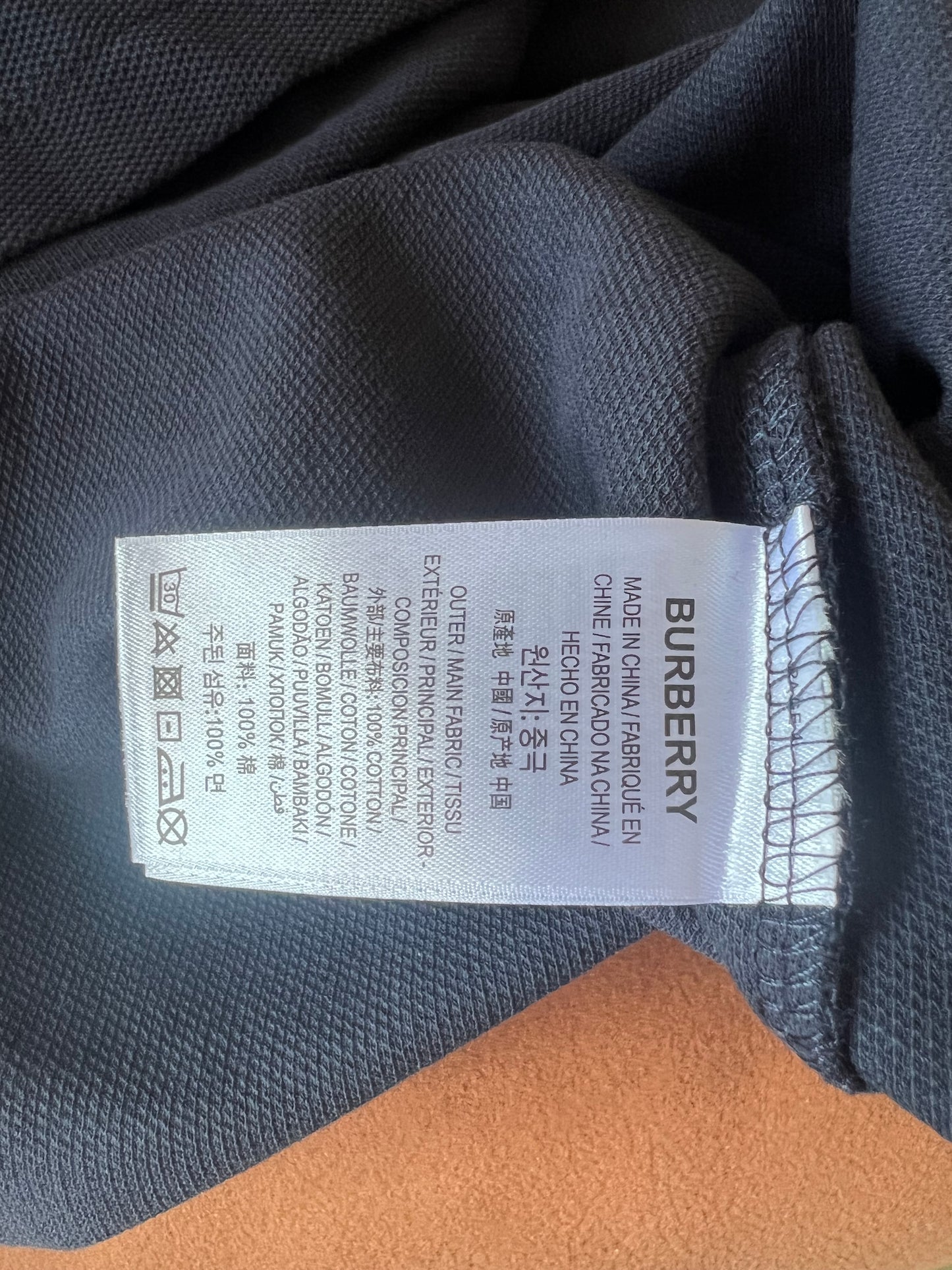 Burberry Polo Shirt with Embroidered Logo -Black