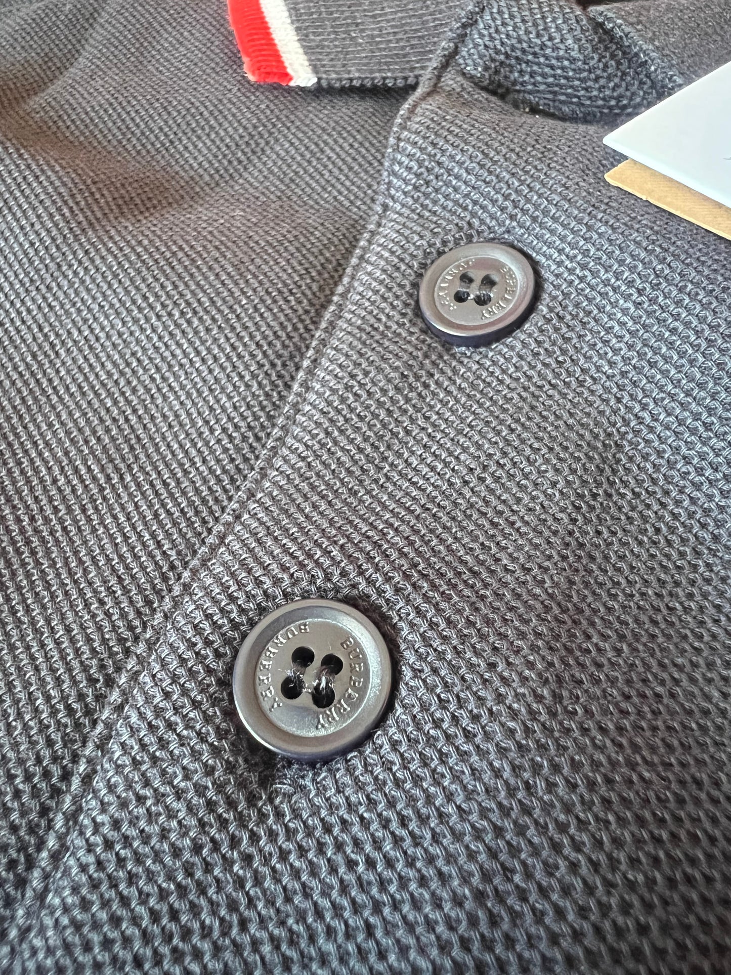 Burberry Polo Shirt with Embroidered Logo -Black