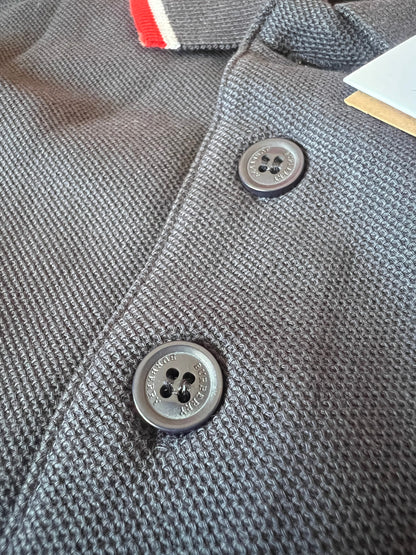 Burberry Polo Shirt with Embroidered Logo -Black