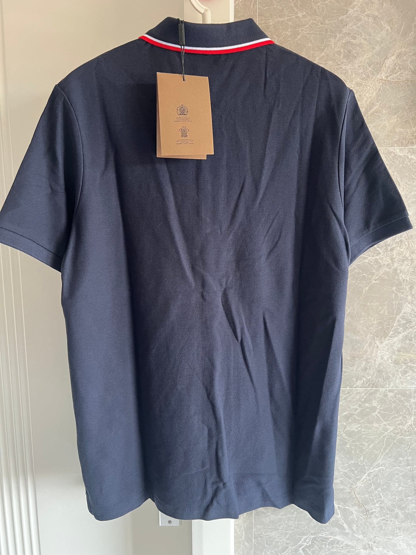 Burberry Polo Shirt with Embroidered Logo -Black