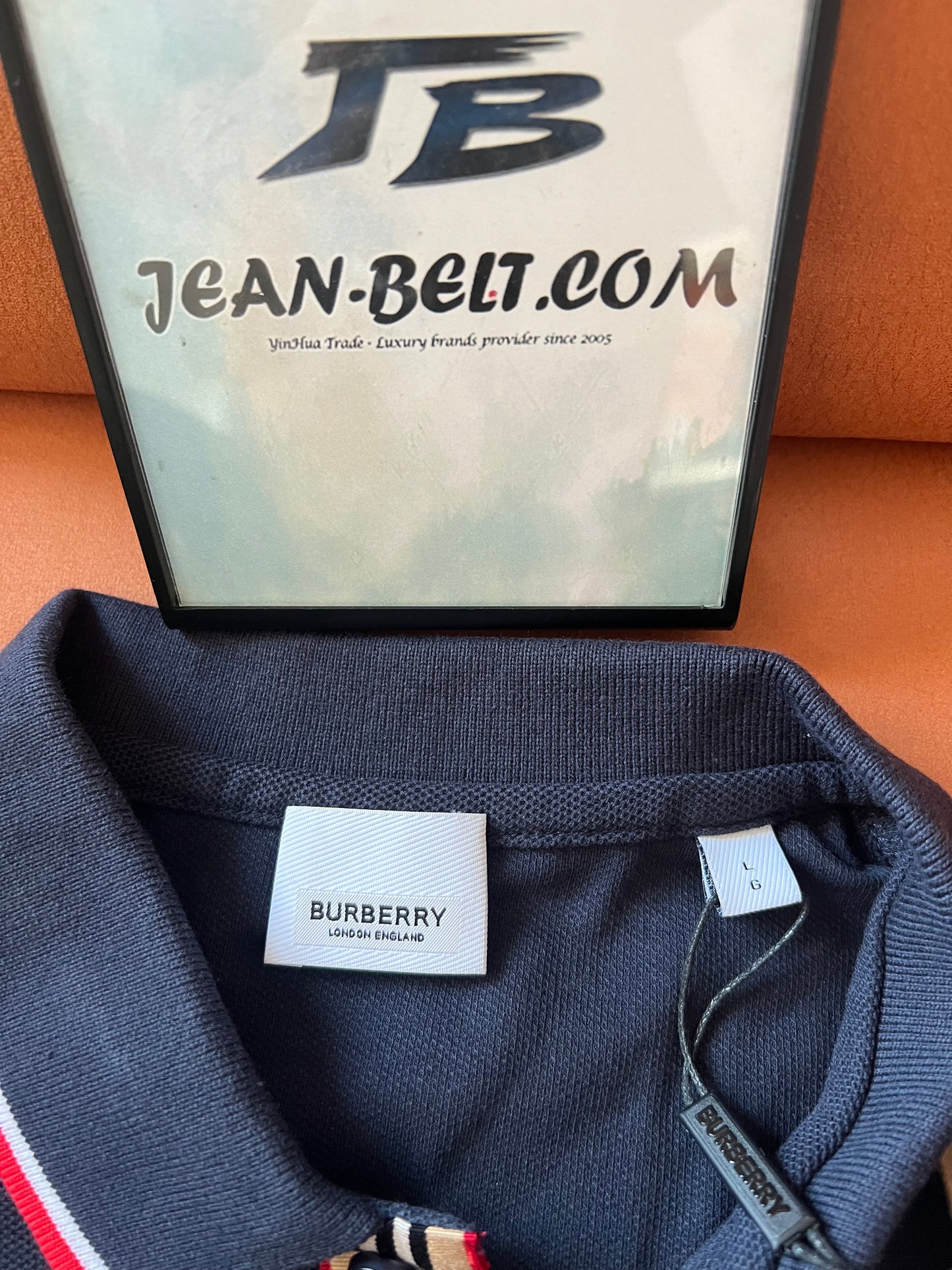 Burberry Polo Shirt with Embroidered Logo -Black