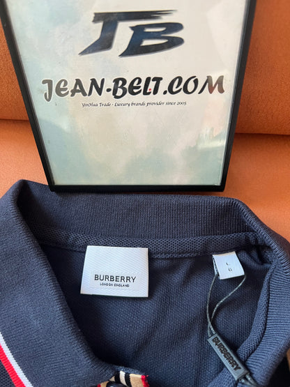 Burberry Polo Shirt with Embroidered Logo -Black