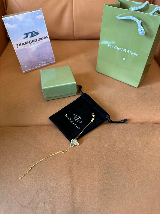Van Cleef & Arpels Alhambra Butterfly Bracelet - Yellow Gold with Mother of Pearl