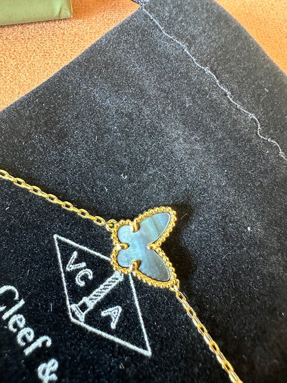 Van Cleef & Arpels Alhambra Butterfly Bracelet - Yellow Gold with Mother of Pearl