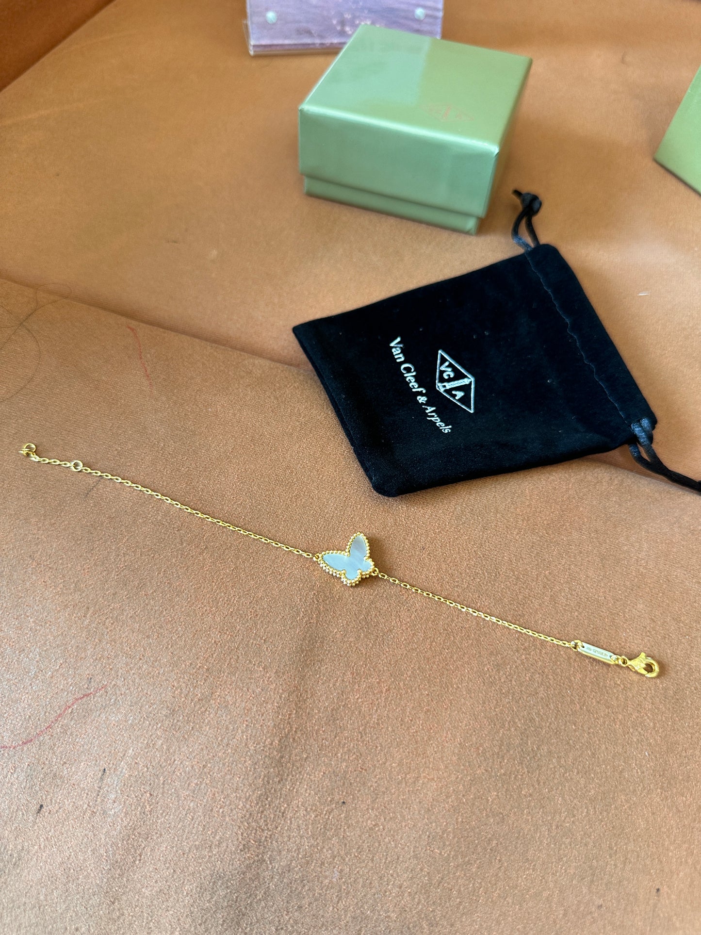 Van Cleef & Arpels Alhambra Butterfly Bracelet - Yellow Gold with Mother of Pearl