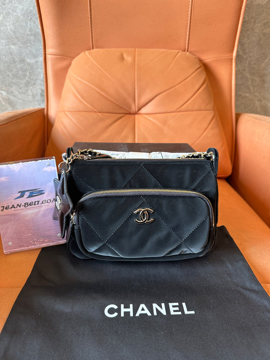 Chanel Quilted Nylon CC Logo Shoulder Bag