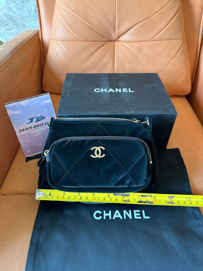 Chanel Quilted Nylon CC Logo Shoulder Bag