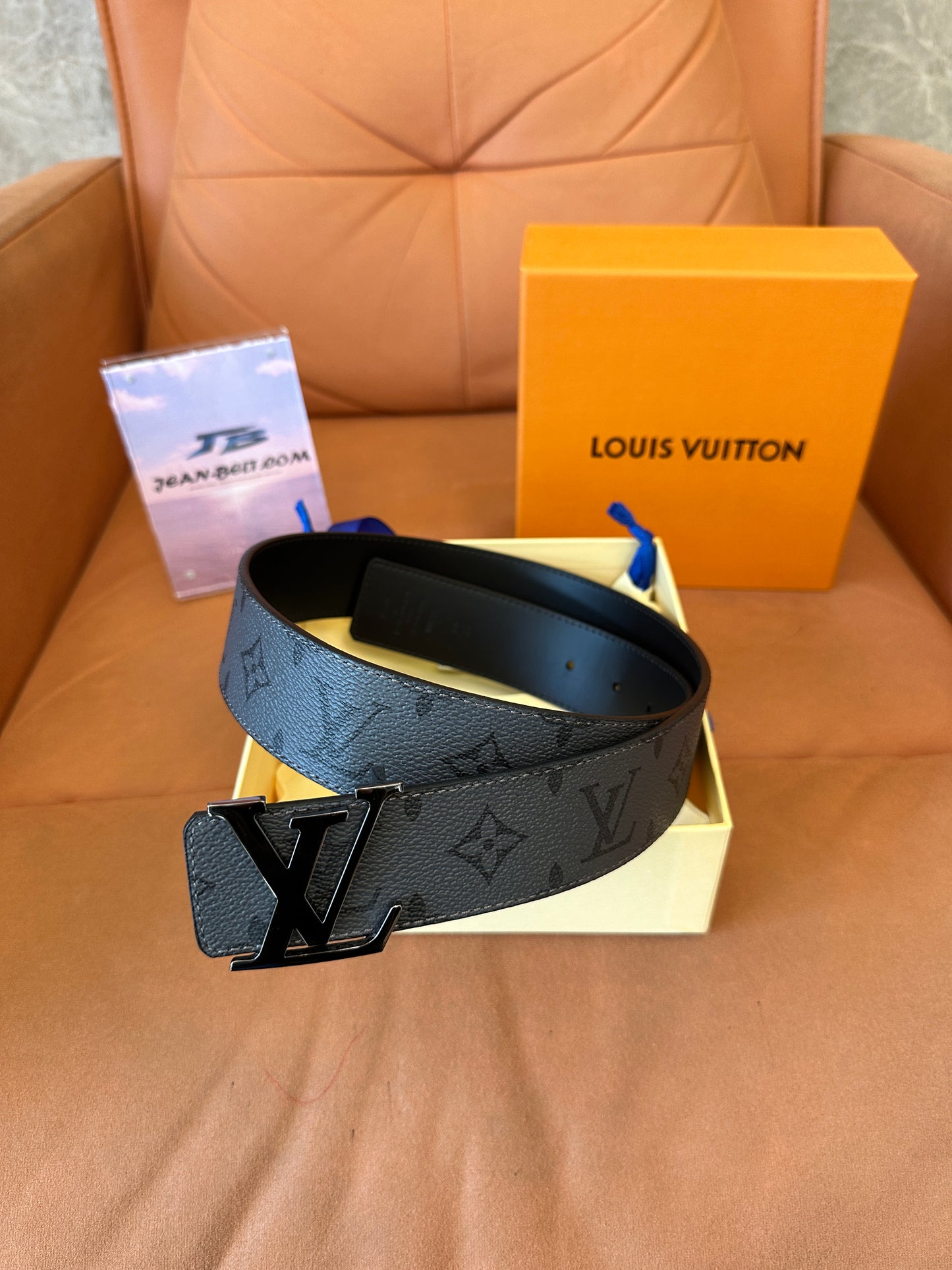 Louis Vuitton Monogram Belt with Black LV Buckle