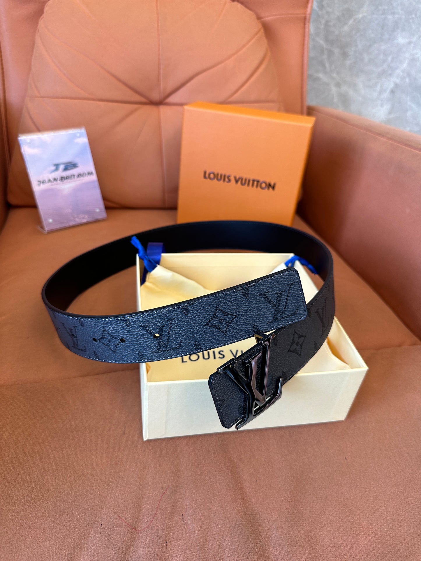 Louis Vuitton Monogram Belt with Black LV Buckle
