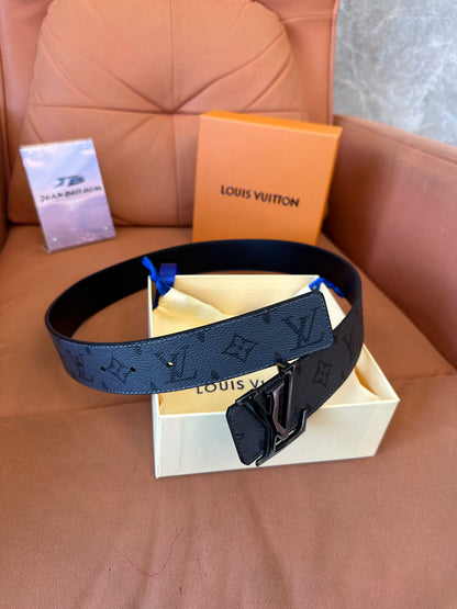 Louis Vuitton Monogram Belt with Black LV Buckle