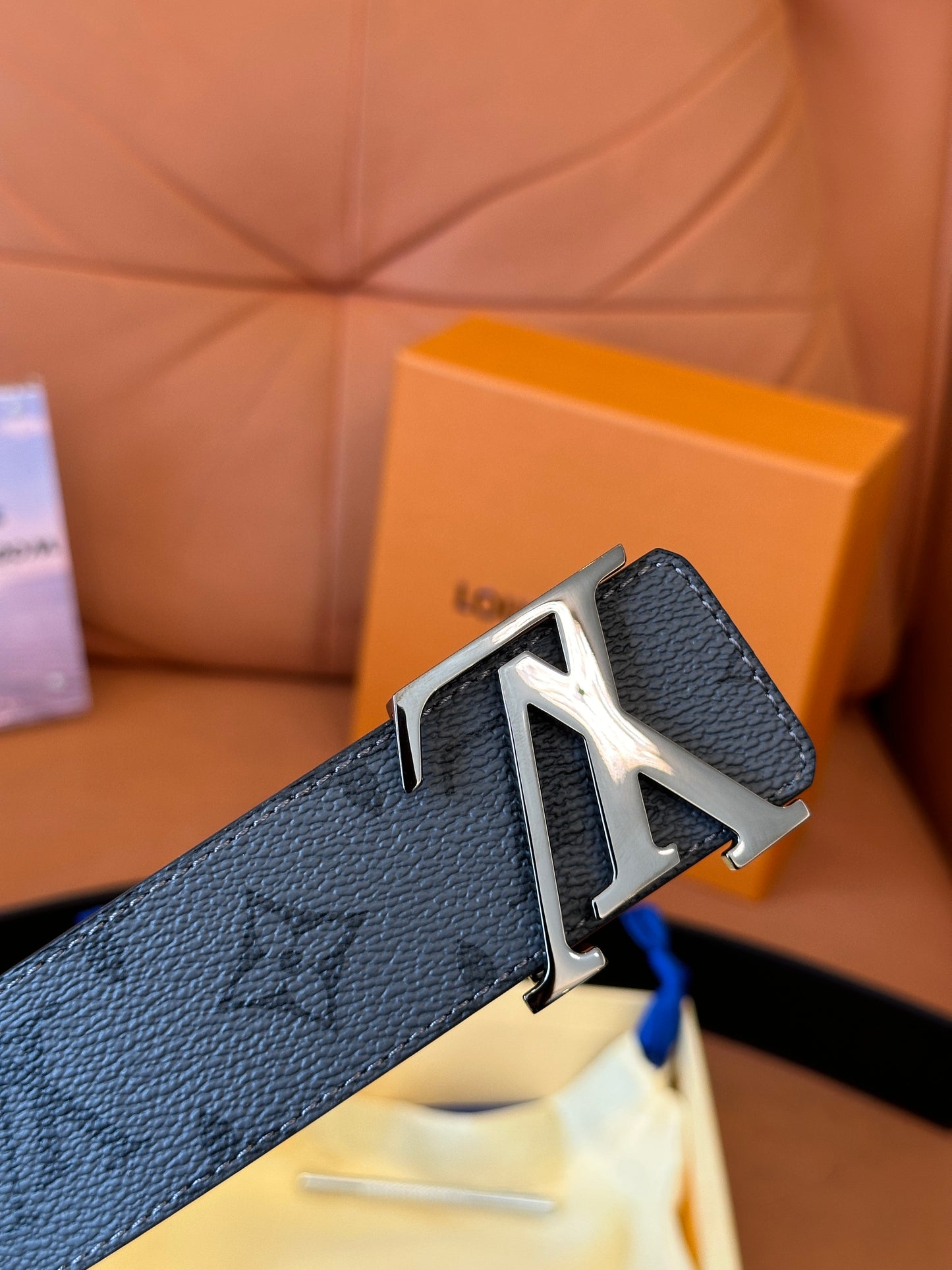 Louis Vuitton Monogram Belt with Black LV Buckle