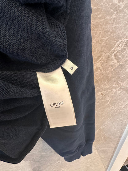 Celine paris Logo Sweatshirt - Navy Blue