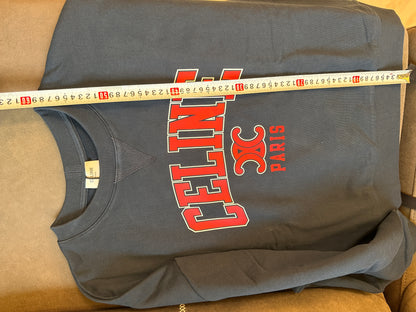 Celine paris Logo Sweatshirt - Navy Blue