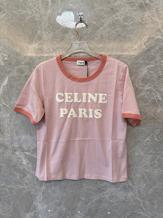 Celine Paris Vintage-Inspired T-shirt - Pink