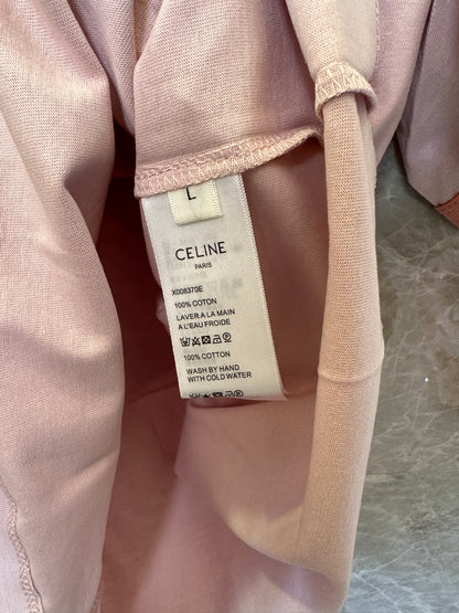 T-shirt Celine Paris de Inspiração Vintage - Cor-de-rosa