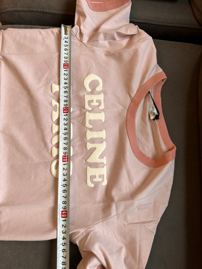 T-shirt Celine Paris de Inspiração Vintage - Cor-de-rosa