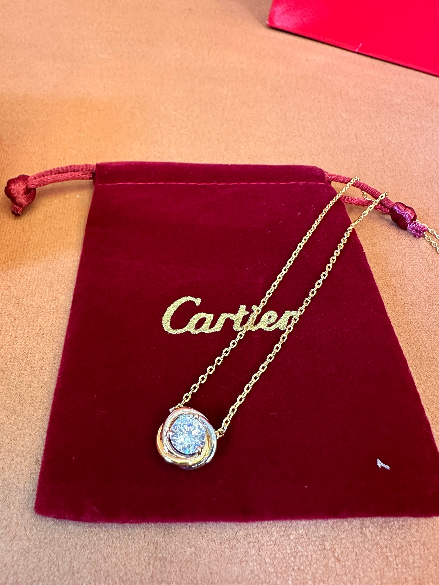 Cartier Diamond Pendant Necklace in Yellow Gold