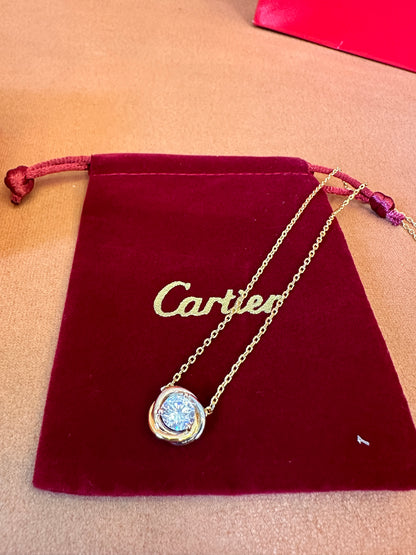 Cartier Diamond Pendant Necklace in Yellow Gold