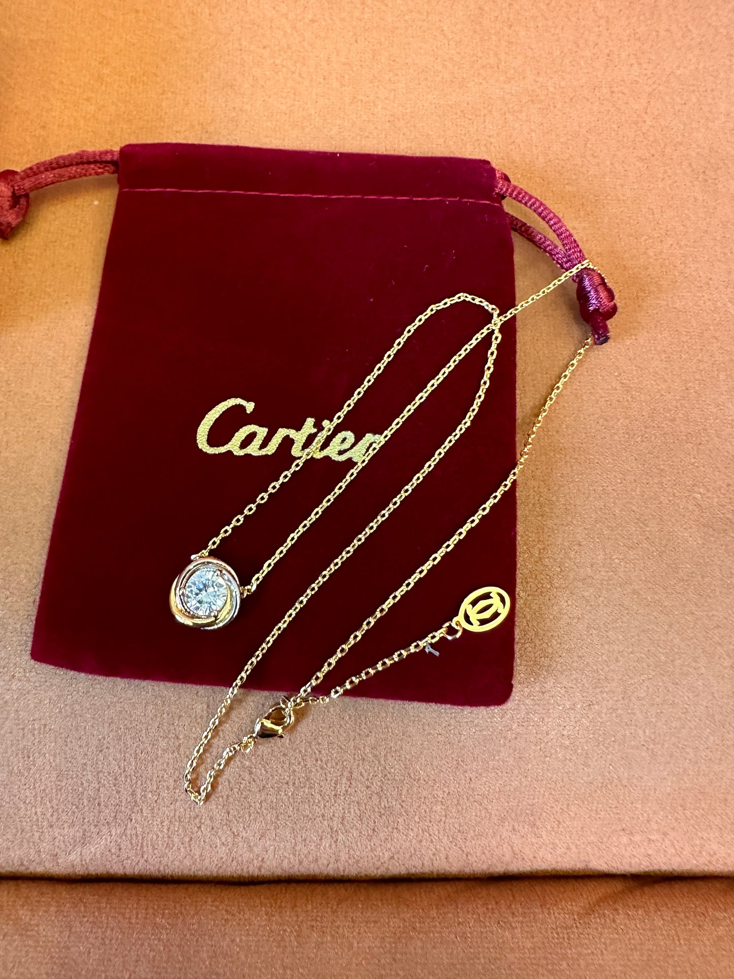 Cartier Diamond Pendant Necklace in Yellow Gold