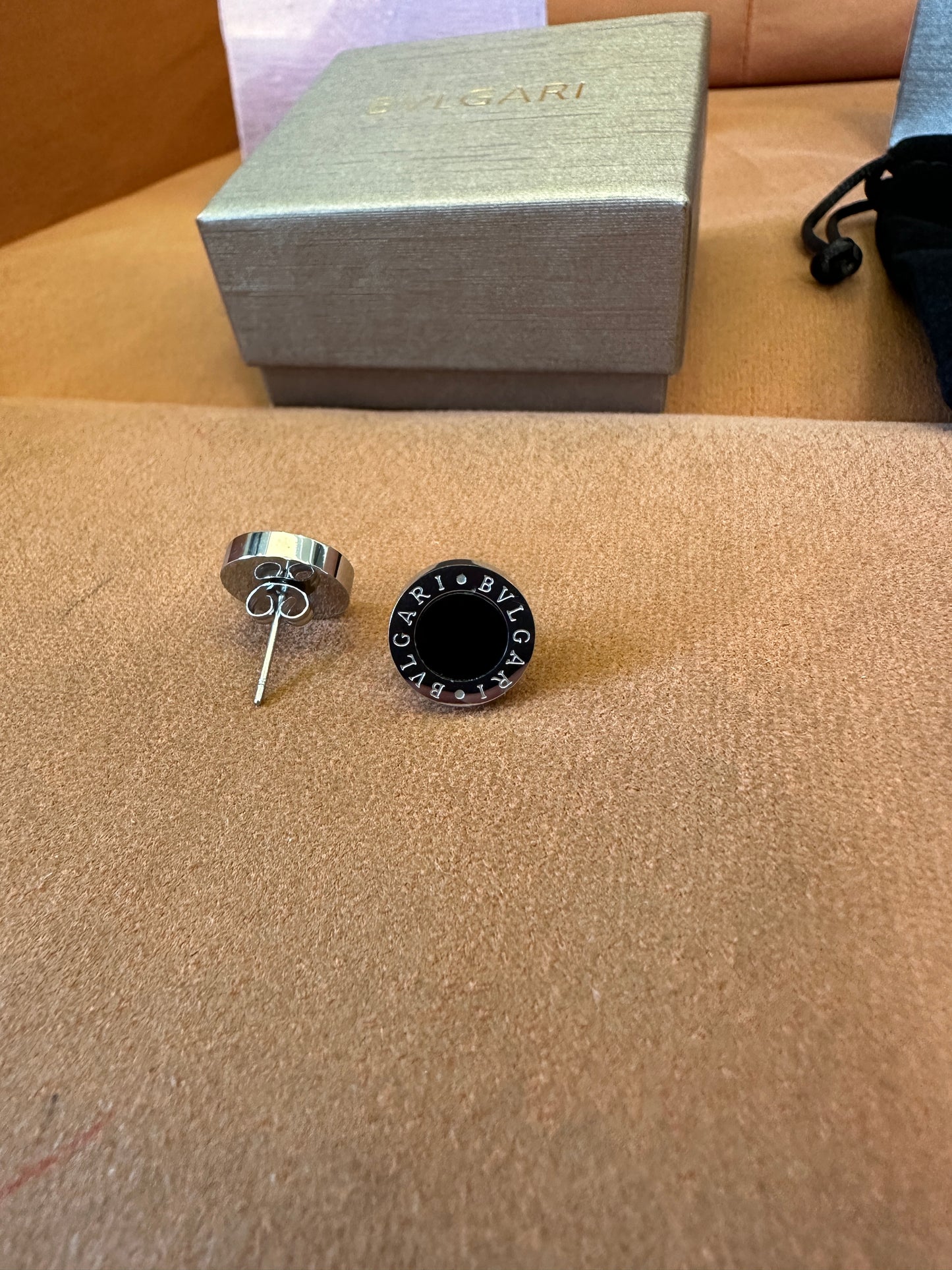 Bvlgari B.Zero1 Onyx Stud Earrings – 18K White Gold