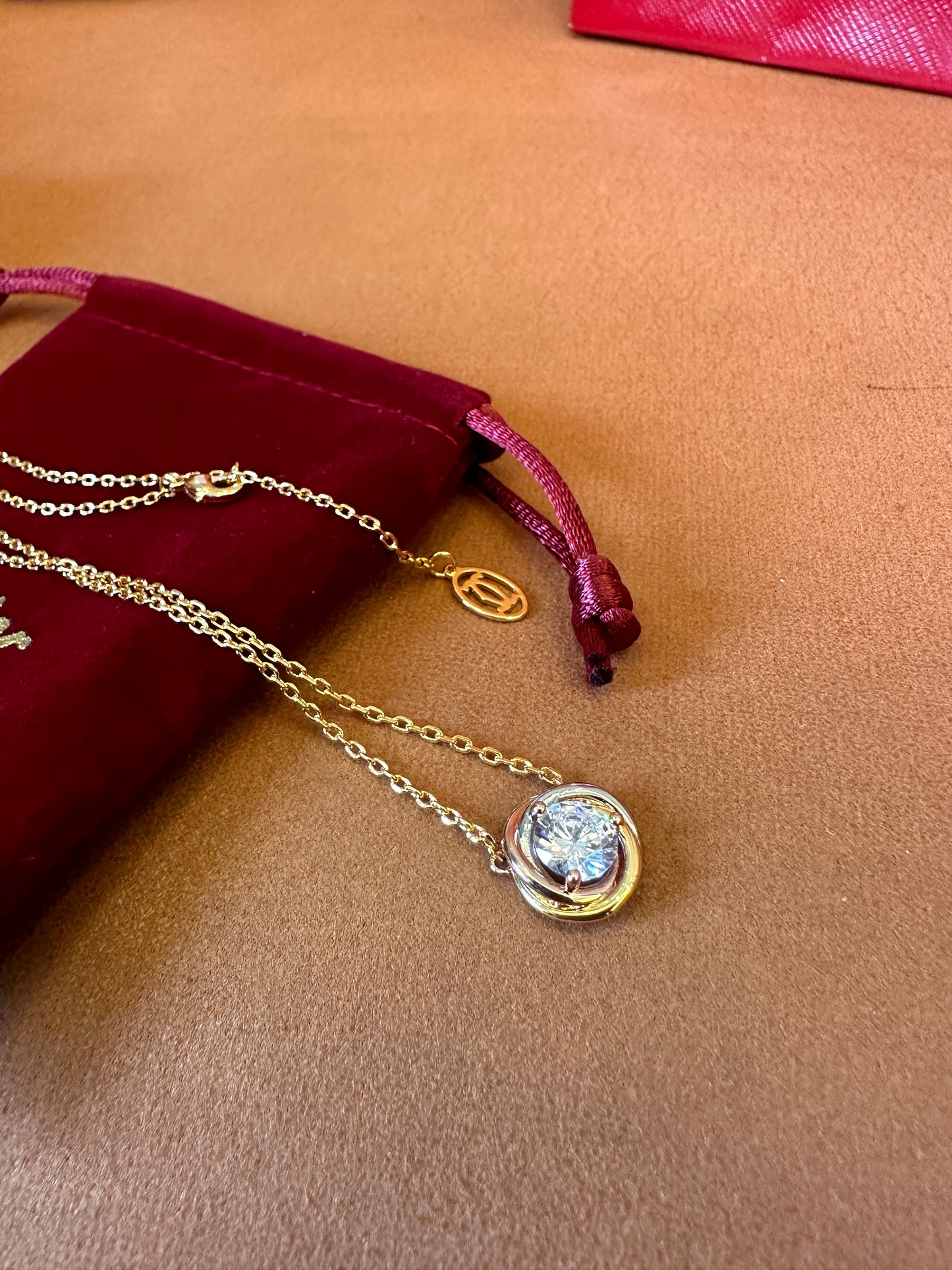 Cartier Diamond Pendant Necklace in Yellow Gold